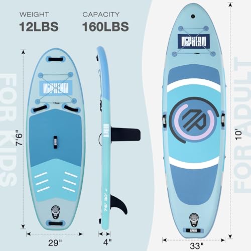 Image of Niphean（Ultra-Light） Inflatable Paddle Board with StabilTrac Fin and Durable SUP Accessories, 10' Stand Up Paddle Boards for Adults & Youth, Versatile Yoga Paddle Board, Gift Ideas