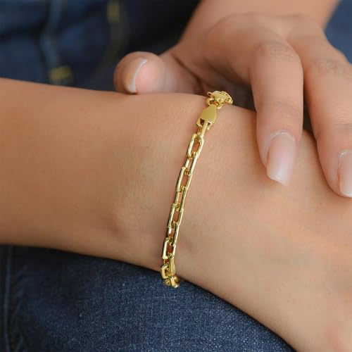 Bracelets 14K Gold Bracelets for Women Unisex Paperclip Gold Chain Bracelet Gold Bracelet Stack Mens Bracelet Available 6.5in - 9in Layering Gifts for Women & Men4