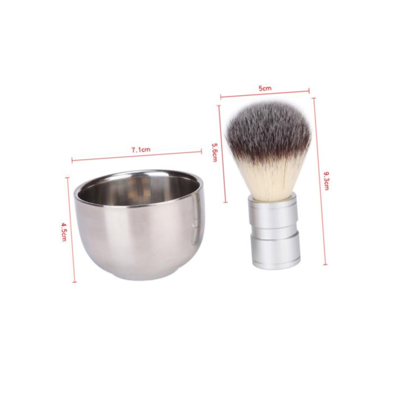 2pcs Beard Grooming Kit Men's Double Sided Beard Brush Cleaning Bowl Stainless Steel Mustache Combs for Men