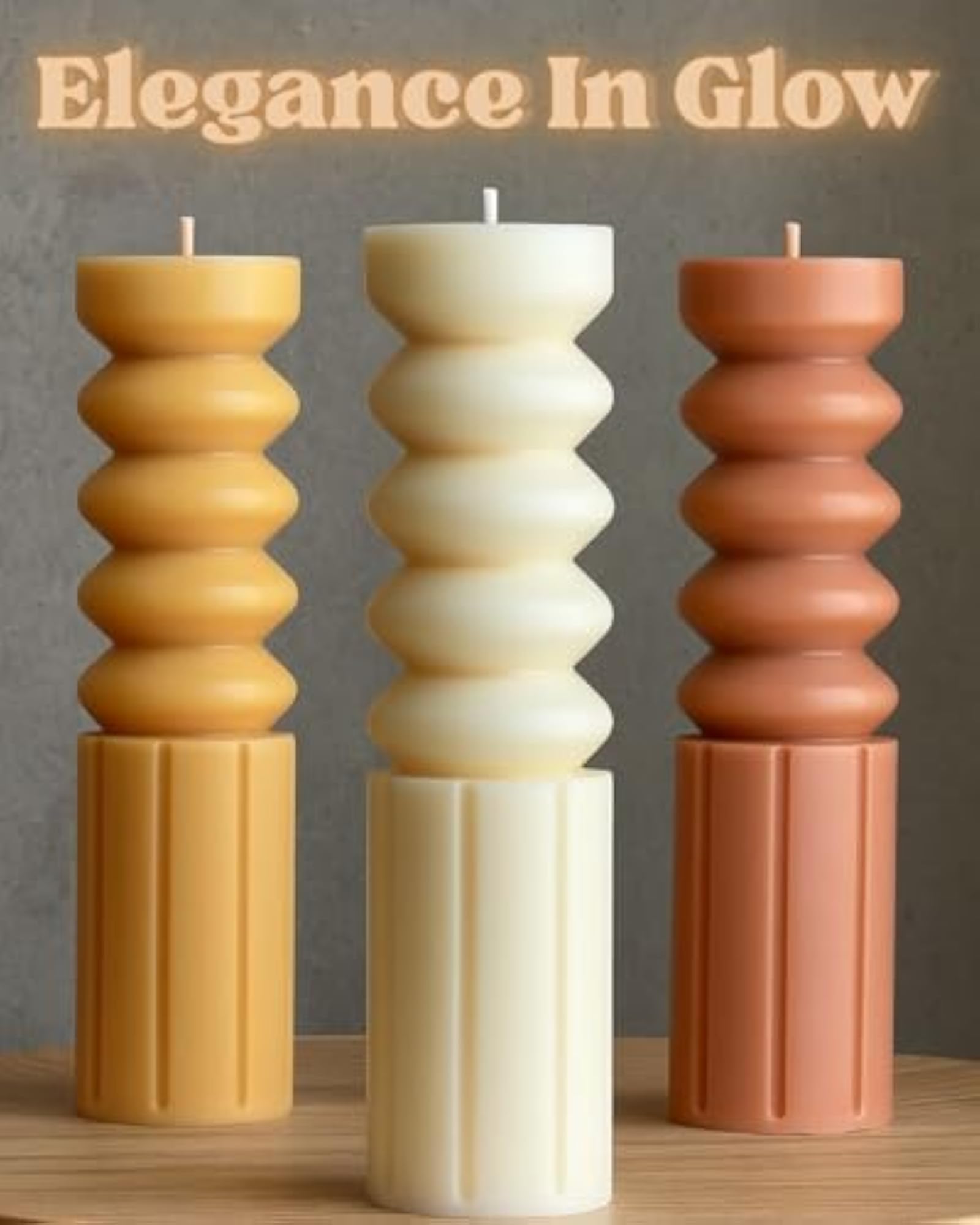 Luxury Rope Decorative Soy Wax Pillar Candle, Handcrafted