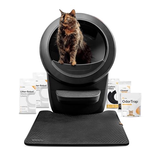 Litter-Robot 4 Supply & Accessory Bundle by Whisker, Black-...