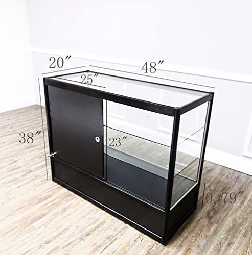 Fixturedisplays® Black/White 2-Sided Aluminum Showcase Full Vision 48 Inch Frame Shelf Retail Store Display Cabinet Al14B #TOP3