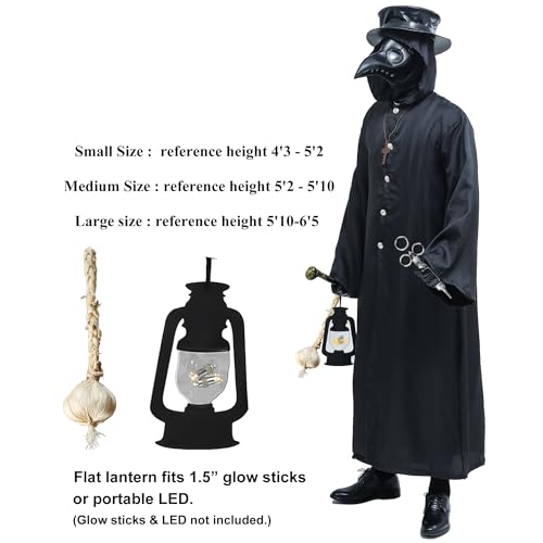 Disfraz Steampunk Completo Doctor de la Peste Negro Talla S miniatura 4
