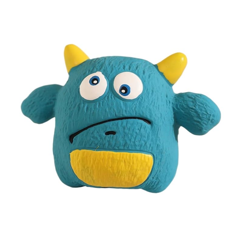 Dog Squeaky Toy Monster Shape Chew for Small Medium Breeds Puppy Teething Relief Durable Latex for Biting Cleaning