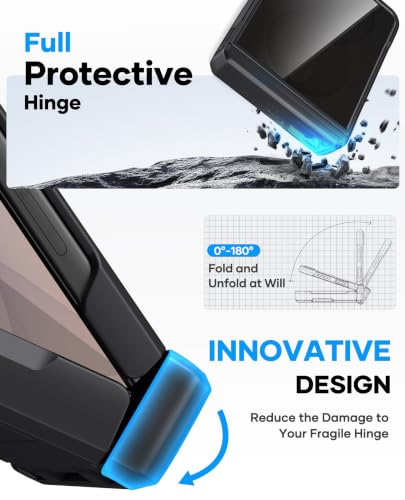 Image of for Samsung Galaxy Z Flip 8 Case Wallet, Privacy Screen Protector, Black