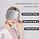 OLESILK 100% Maulbeerseide Schlafmaske Augenmaske mit verstellbarem Kopfband für Herren und Frauen, große Schlafmaske und Augenbinde für Nachtschlaf, Reisen und Nickerchen, Silbergrau