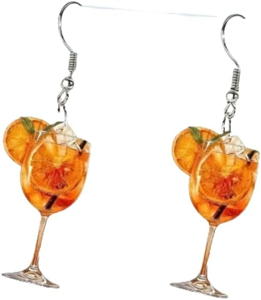 Party-Themed Acrylic Juice Earrings, Creative Cocktail Design Dangle Earrings summer holiday