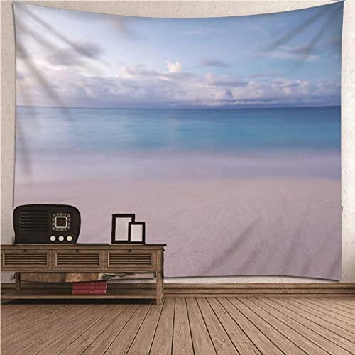 Tapiz de pared Isdreem de 200x150cm de tela lisa azul con paisajes artísticos del mar