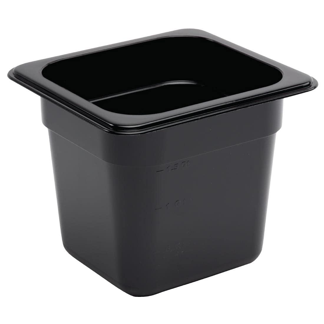 Vogue 1/6 Gastronorm Container 150mm 2.3 Litre Black Catering Food Storage Pan