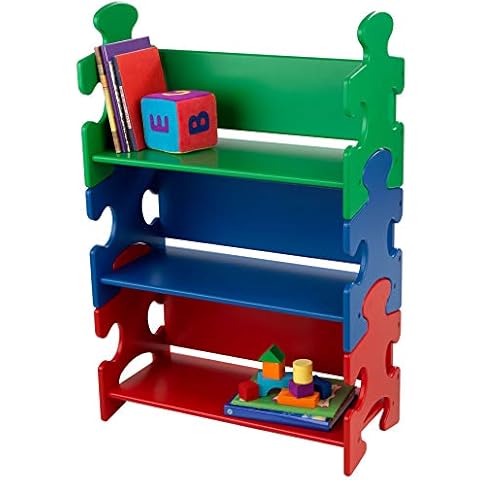 KidKraft - Estantería Infantil Multicolor con Diseño Puzzle y 3 Estantes Cover