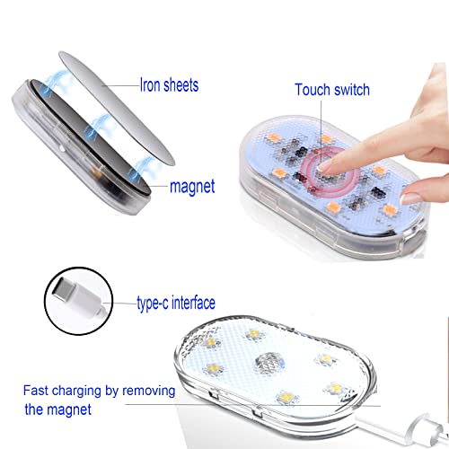 Lámparas LED para interior de auto, 3 piezas, luz cálida miniatura 5