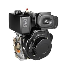 Diesel Engine, 418CC Gas Engine 10HP 4 Stroke Motor, Gas Powered Engine Horizontal Industrial Grade Replacement Gas Motor with Recoil Manual Start