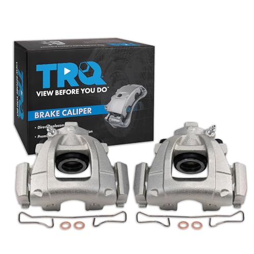 Image of TRQ Front Brake Caliper Set Zinc Coated Brackets Compatible with 2002-2008 Mini Cooper