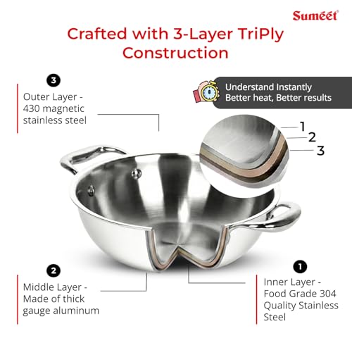 Sumeet Cook Smart Kadhai con Tapa 4 Litros 28 cm miniatura 3