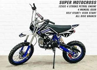 New Super Motocross 125 Cc Adults Dirt Dual Suspension Bike - for Offroad Category & Purpose Only, Multicolor