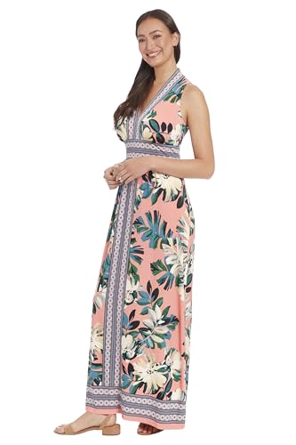 Image of London Times Women's Sleeveless V-Neck Maxi Dress for Women | Casual Dresses for Women