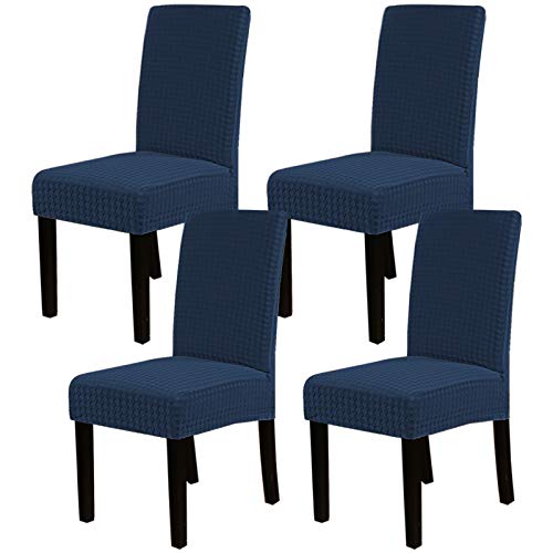 Dining Chair Covers Stretch Chair Covers Parsons Chair Slipcover Chair Seat Protector Cover Chair Covers for Dining Room (Set of 4, Navy)
