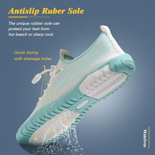 Image of WateLves Water Shoes Mens Womens Beach Swim Shoes Quick-Dry Aqua Socks Pool Shoes for Surf Yoga Water Aerobics
