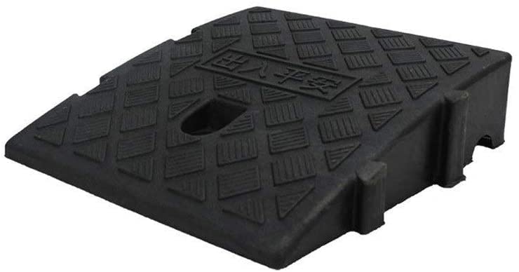 Rampe de trottoir pour fauteuil roulant en plastique noir et jaune pour seuil de porte