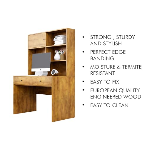 Image of Bniture Wooden Study Table for Home | Engineered Wood Study Table with 2 Drawers | Multi Purpose Computer Desk for Writing & Study | Laptop Table for Study Room & Office | Giant Wood