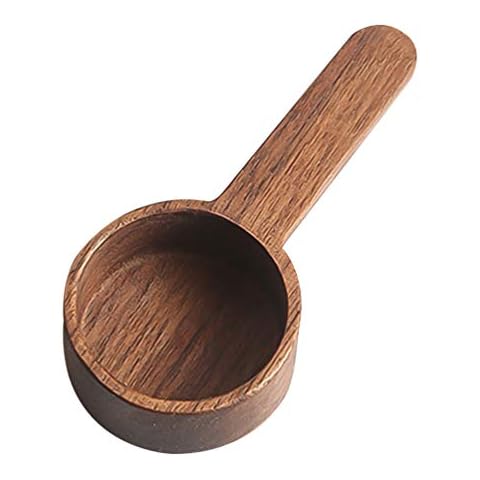 Cabilock Holzschaufel Messlöffel Teeschaufel Gewürzschaufel Tee Löffel Füllschaufel für Salz Zucker Kaffee Süßigkeiten Mehl Waschmittel Pulver Küche Werkzeuge 9.5X4.5CM Braun Cover
