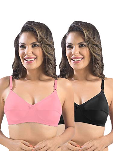 Image of SONARI Womens Cotton Everyday Bra | Non Padded, Wire Free, Comfortable Bra with Seamed Cups | Medium Coverage, Hook and Eye Closure for Everyday Wear | Adjustable Strap for a Customized Fit - Loreal