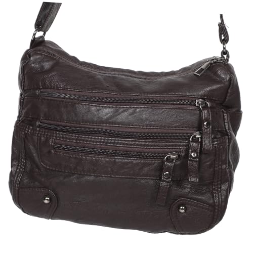 Sac à main bandoulière femme cuir PU compartiments - 5