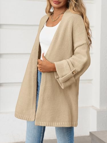 Image of Saodimallsu Womens Oversized Long Cardigan Sweaters Casual Open Front Chunky Knit Slouchy Fall Trendy Sweater Coats