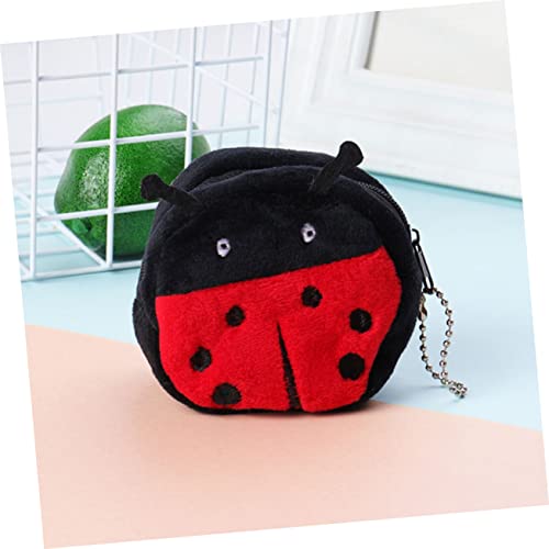 4pcs Cartoon Plush Coin Pouch Small Cute Change Wallets for Multifunctional Mini Purse for Coins Keys Bills with Rabbit Strawberry Ladybug Panda Designs3