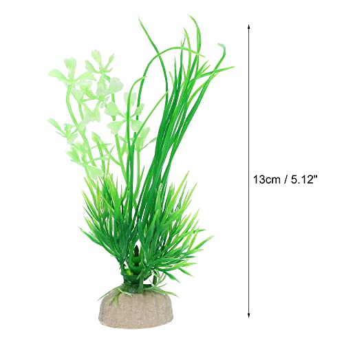 VOCOSTE 1pcs Fish Tank Aquarium Decorations Plants, White Green 5.12" - Image 4