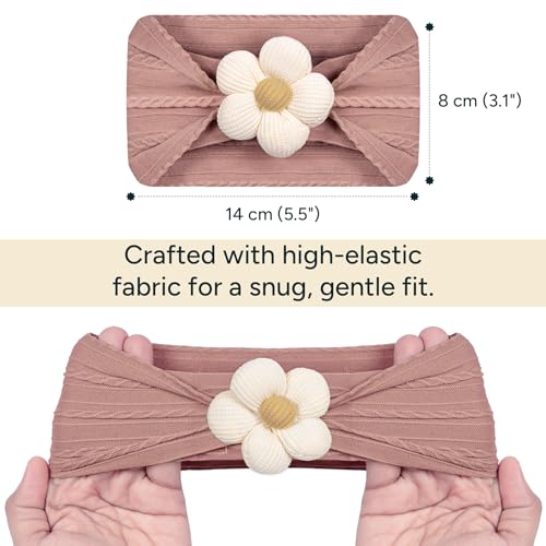 Image of Nintara Baby Hairband - Stretchable, Lightweight Accessory for Newborns | 5.5 inch x 3.1 inch, Buttery-Soft Headband Accessory for Newborns, Infants & Girls, Gentle on Skin, Ideal Gift for Baby Showers