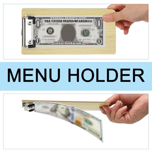 PATIKIL Holz Rechnungspräsentator Gästebuch Kellner Notizblock Für Cafés Restaurant 8\ x 4\ (Beige) 10Stk