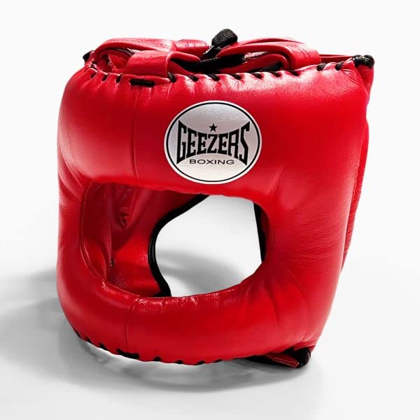 Geezers Elite Pro Bar Faced Headguard (Red)