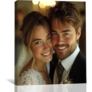 Custom Canvas Wall Art with Your Photos, Customized Canvas Prints for Moms Birthday, Personalized Canvas Pictures for Wall Decor Living Room (Framed)