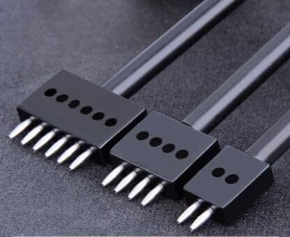 3 Pcs/lot Round Punch Tools Black Leather Craft Hole Punches 2/4/6 Prong Leather Punching Tool - (Color: Black)