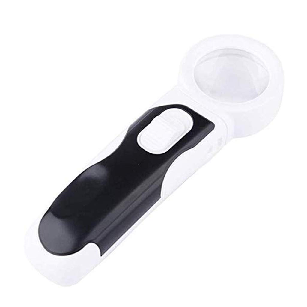 Lupe mit LED-Leuchten, Handlupe 40-Fach, Schmucklupe für Wissenschaft, Lesen
