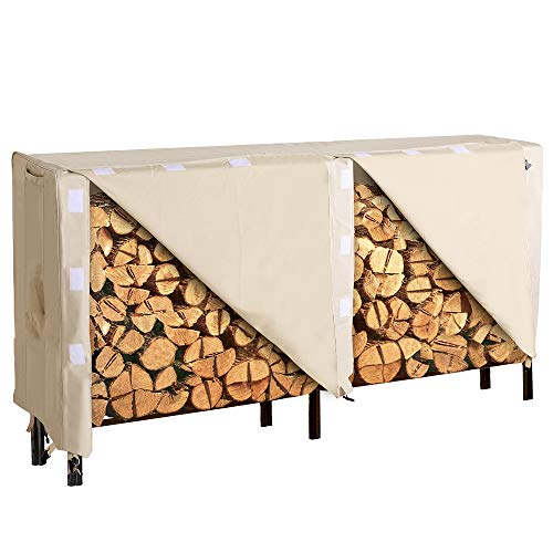SONGMICS Heavy Duty Log Rack Cover Waterproof Firewood Cover 8ft UGLC96M