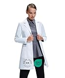 Dr. James Premium Lab Coat for Women, Hip Pockets, Tailored Fit, Concealed Snap Closing, 33