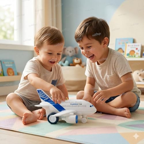 Image of Zest 4 Toyz Friction Powered Toy for Kids Airbus Aeroplane Toy with Light Sound for Babies Airplane Toy for Boys and Girls 2+ Years