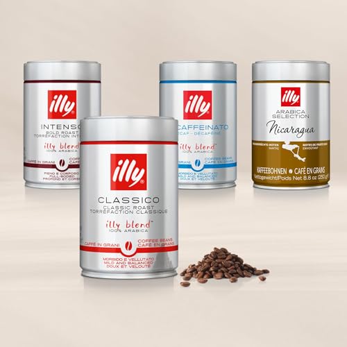 Illy Intenso Bold Roast 100% Arabica Whole Coffee Beans, 8.8 oz / 250 Gram|Can