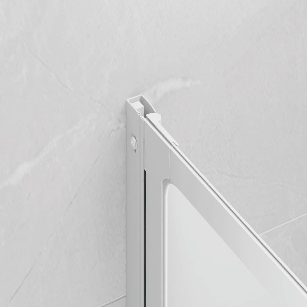 Parete doccia da 120 x 117 cm, 3 pezzi, pieghevole per vasca da bagno, con telaio in alluminio, box doccia salvaspazio per bagno, chiusura universale