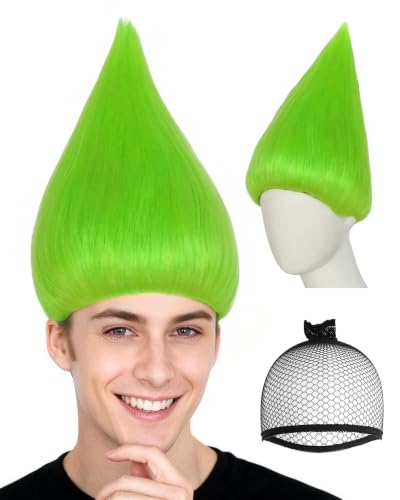 Image of JoneTing Short Pure Green Wig Green Straight Cosplay Wigs St Patrick's Day