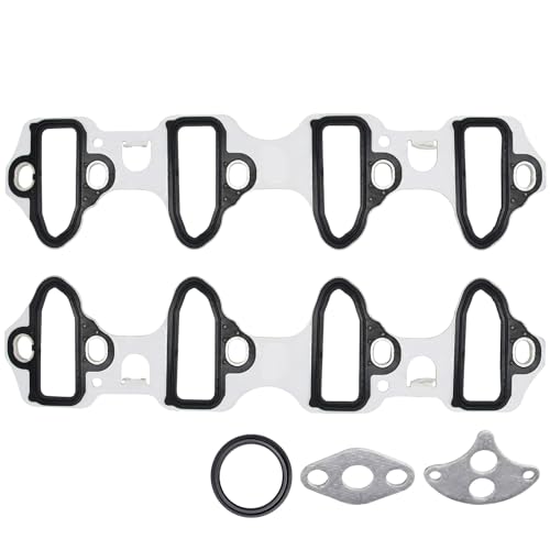 Image of Sorello Engine Intake Manifold Gasket Set Compatible with Chevy Avalanche Express Silverado Suburban GMC Savana Sierra for Cadillac Escalade Hummer 4.8L 5.3L 6.0L 6.2L - Replaces 89060413 MS98016T