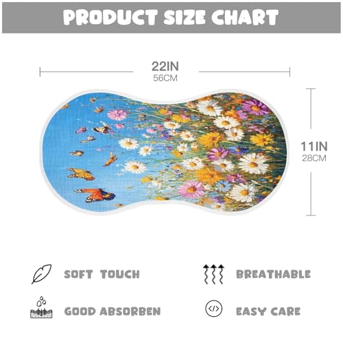 JUZIHAI 4Pack Beautiful Flowers Baby Burp Cloths Soft Cotton Burp Rags,Super Absorbent Burp Cloth Bag for Newborn Baby Boys/Girls4