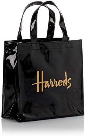 Harrods Women's Black PVC Medium Shopper Tote Bag