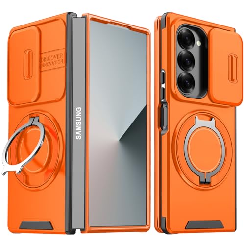 WZOYXOC 対応 Galaxy Z Fold7 用 ケース スタンド付き リング付き 耐衝撃 レンズ保護 スライドカメラカバー TPU+PC 軽量 滑り止め 落下保護 スタンド機能 車載ホルダー対応 ギャラクシー Z フォールド7 5G 携帯ケース オ