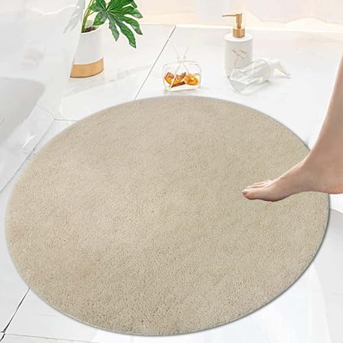 Famibay Tapis Salle De Bain Beige AntidéRapant Tapis Lavable en Machine 80x80cm Absorbant Moelleux...