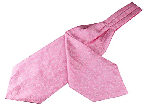 Men's Boy Youth Pink Silk Cravat Ties Jacquard Woven Novelty Wedding Party Ascot