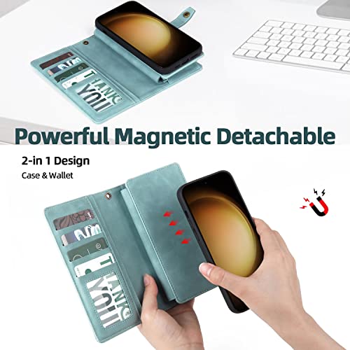 caso de telefone celular Compatível com Samsung Galaxy S23 Ultra Case, 2-em-1 Capa Magnética Destacá