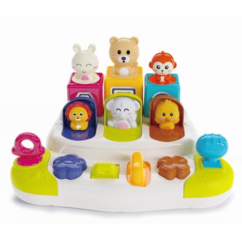EzyWay Baby Pop Up Animal Toys with Buttons & Colors Montessori Cause and Effect Toys for Boys Girls Kids Toddlers Babies 10 Months + (Popup)